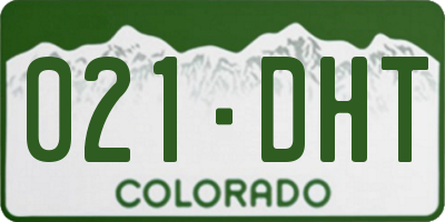 CO license plate 021DHT