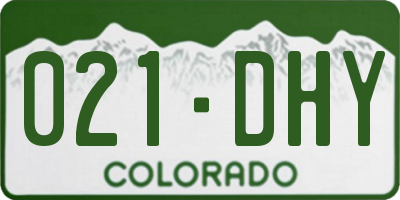 CO license plate 021DHY