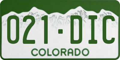 CO license plate 021DIC