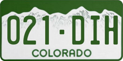 CO license plate 021DIH