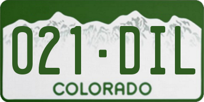 CO license plate 021DIL