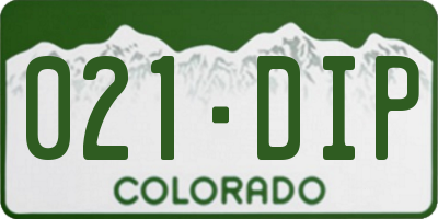 CO license plate 021DIP