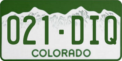 CO license plate 021DIQ
