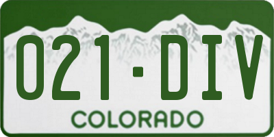 CO license plate 021DIV