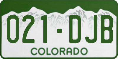 CO license plate 021DJB