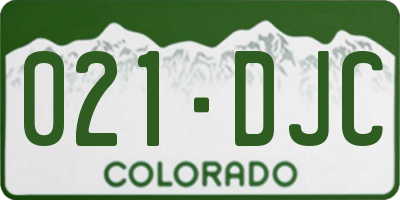 CO license plate 021DJC