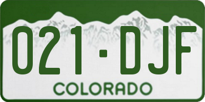 CO license plate 021DJF