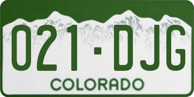 CO license plate 021DJG