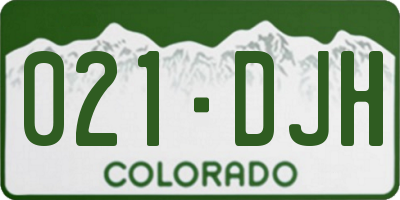 CO license plate 021DJH