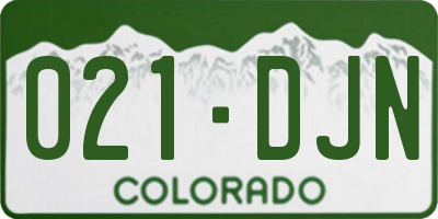CO license plate 021DJN