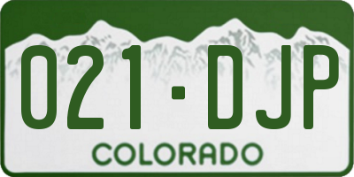 CO license plate 021DJP