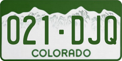 CO license plate 021DJQ