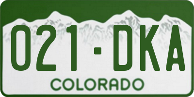 CO license plate 021DKA