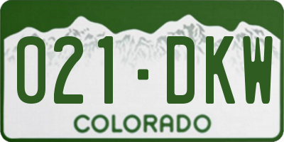 CO license plate 021DKW