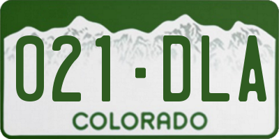 CO license plate 021DLA
