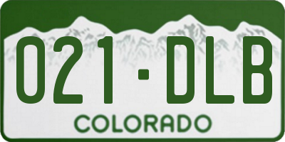 CO license plate 021DLB