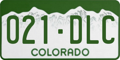 CO license plate 021DLC