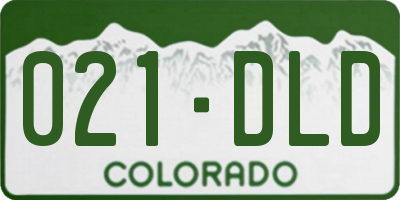 CO license plate 021DLD