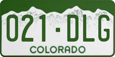 CO license plate 021DLG