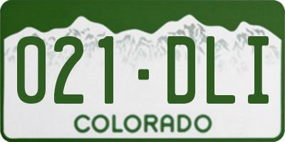 CO license plate 021DLI