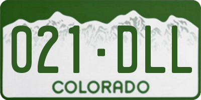CO license plate 021DLL