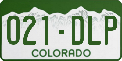 CO license plate 021DLP