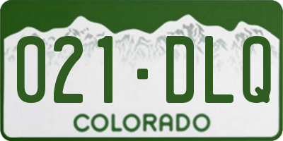 CO license plate 021DLQ