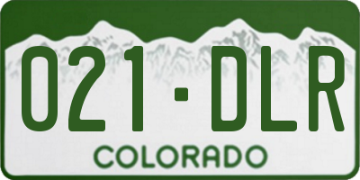 CO license plate 021DLR