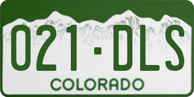 CO license plate 021DLS