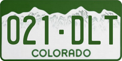 CO license plate 021DLT