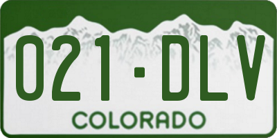 CO license plate 021DLV