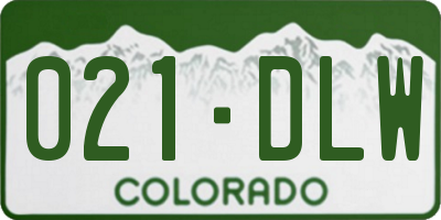 CO license plate 021DLW