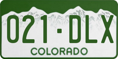 CO license plate 021DLX