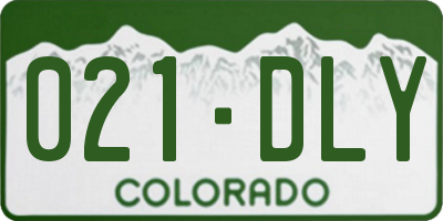 CO license plate 021DLY