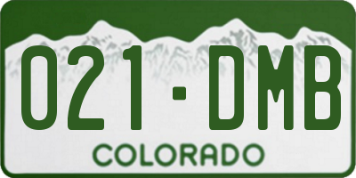 CO license plate 021DMB