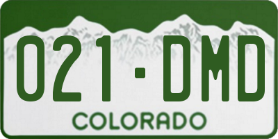 CO license plate 021DMD