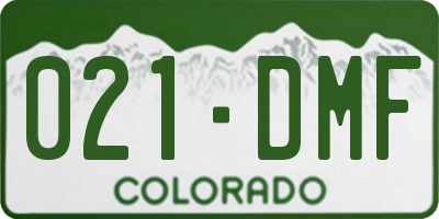 CO license plate 021DMF