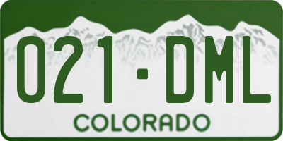 CO license plate 021DML