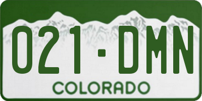CO license plate 021DMN