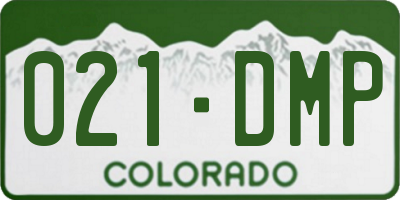 CO license plate 021DMP