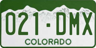CO license plate 021DMX