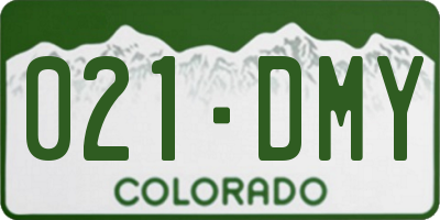CO license plate 021DMY
