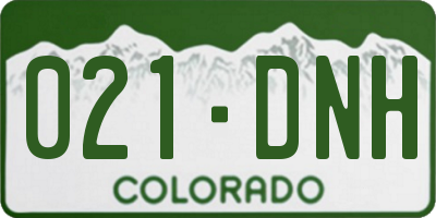 CO license plate 021DNH