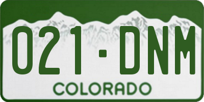 CO license plate 021DNM