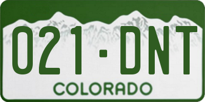 CO license plate 021DNT