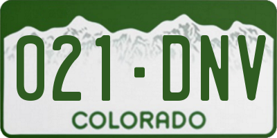CO license plate 021DNV