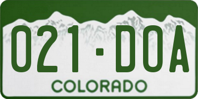 CO license plate 021DOA