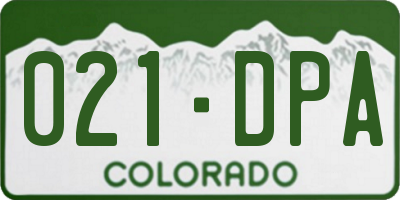 CO license plate 021DPA