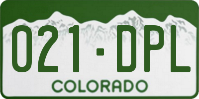 CO license plate 021DPL