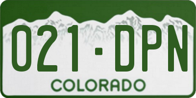 CO license plate 021DPN
